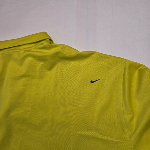Tiger Woods Platinum Nike FitDry Golf‎ Polo Shirt Chartreuse Yellow Size XL - Picture 4 of 9